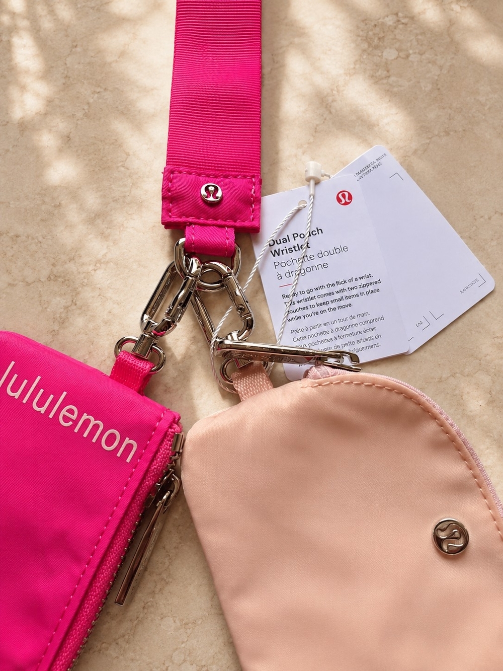 lululemon Dual Pouch Wrislet Wallet NEON PINK - Picture 2 of 8